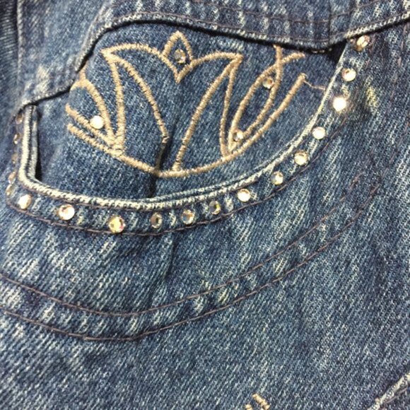 VINTAGE BIANCA MARIA CASELLI CROPPED DENIM JACKETS SIZE S - Picture 8 of 10